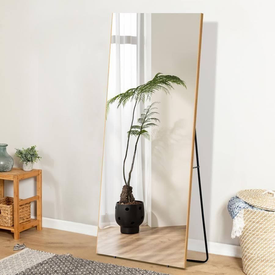 割れない鏡 スタンドミラー 全身鏡 姿見鏡 壁掛け 幅45cm ホワイト2821