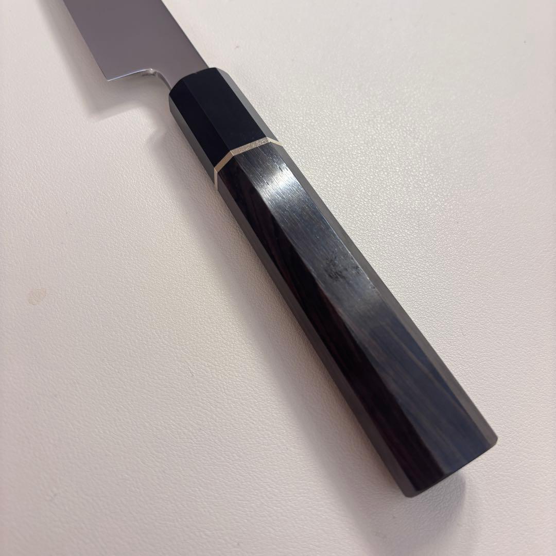 【鞘付き】 270mm柳刃包丁 鏡面　黒檀水牛八角柄 全鋼 和包丁'═
