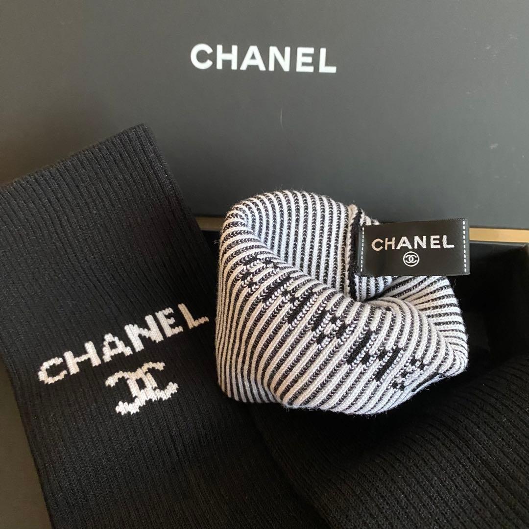 【新品未使用】CHANEL シャネル レッグウォーマー ゲートルソックス 黒