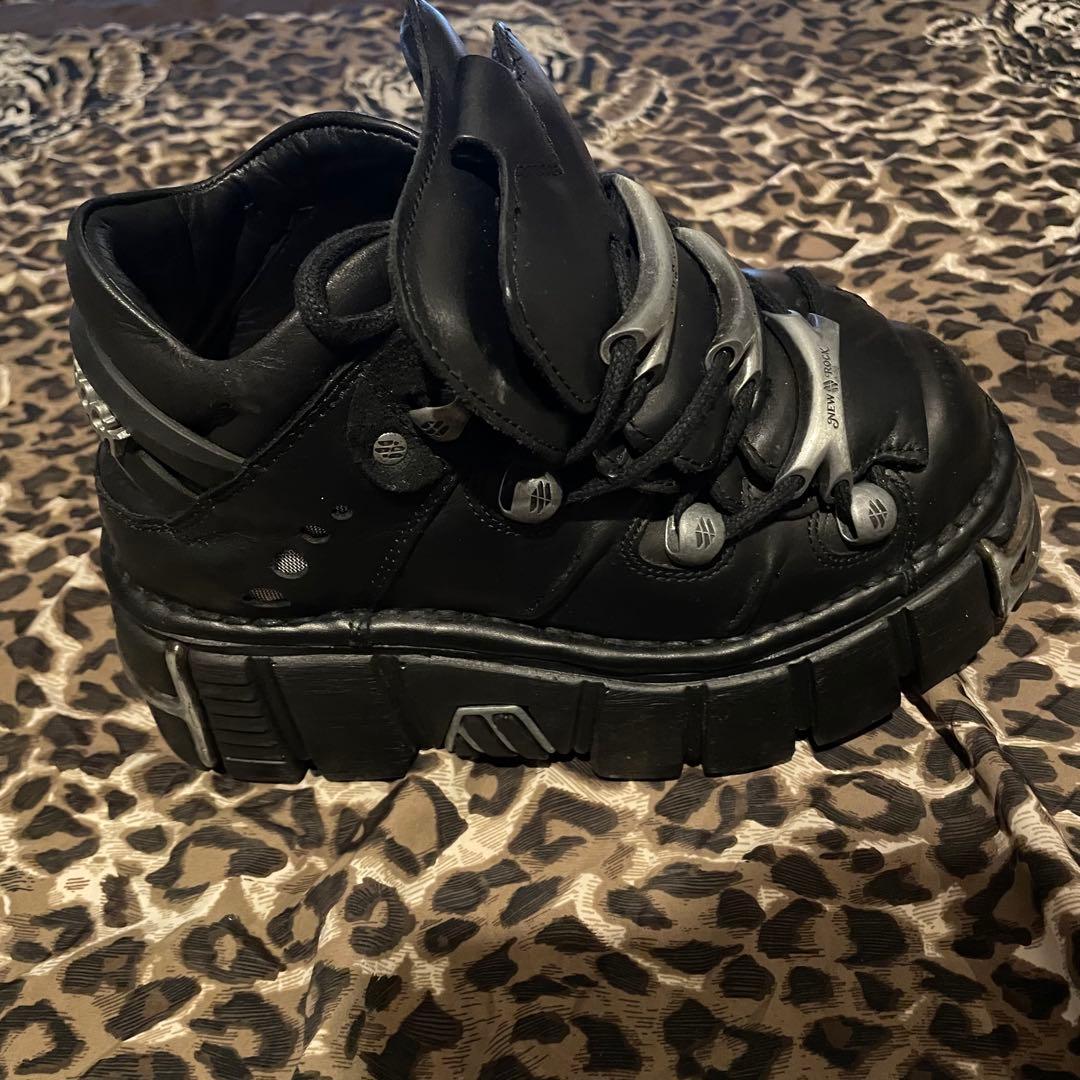 値下げ可 正規品 NEW ROCK ブラックレザーシューズ オリジナル