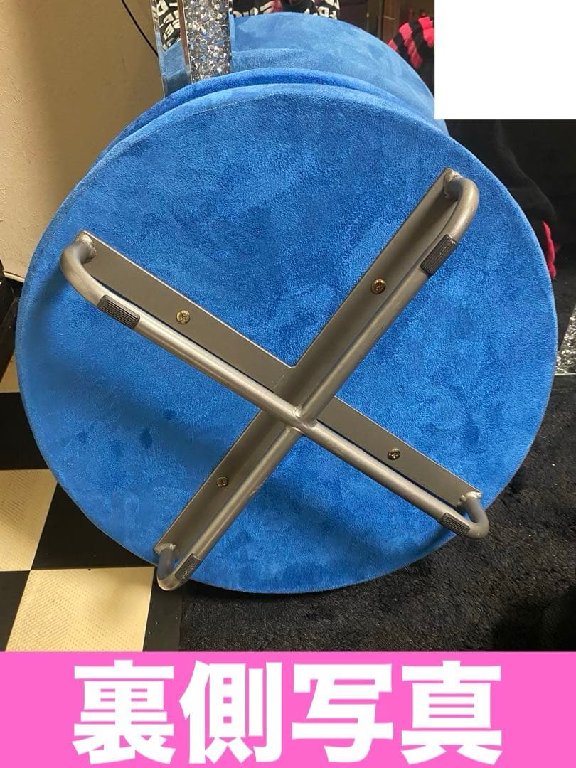 希少♦️モッツレラソファ♦️マカロン型 オットマン♦️ブルー×シルバー♦️未使用 送料込