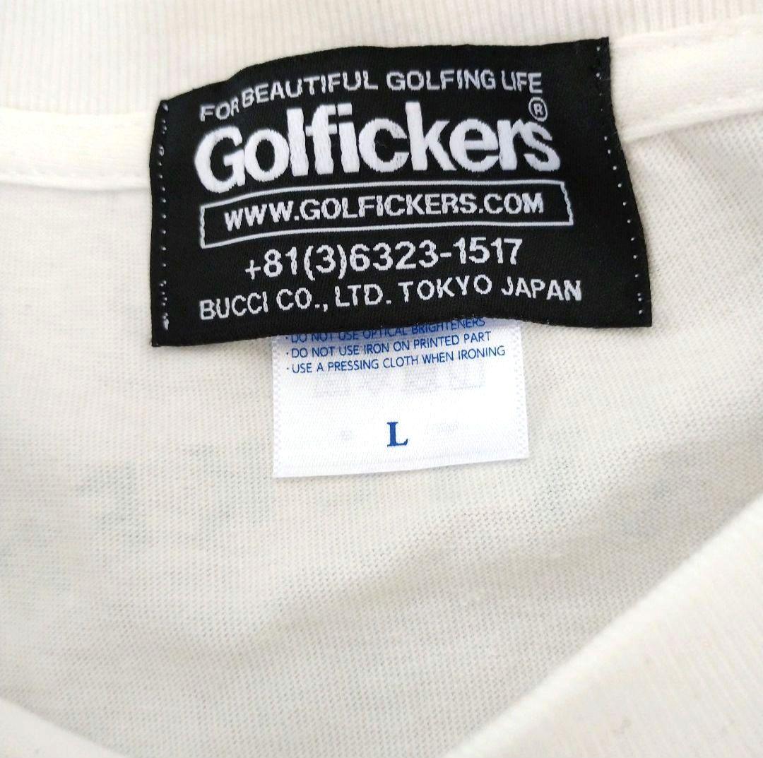 Golfickers ゴルフウェア メンズL 白 半袖Tシャツ アヒル