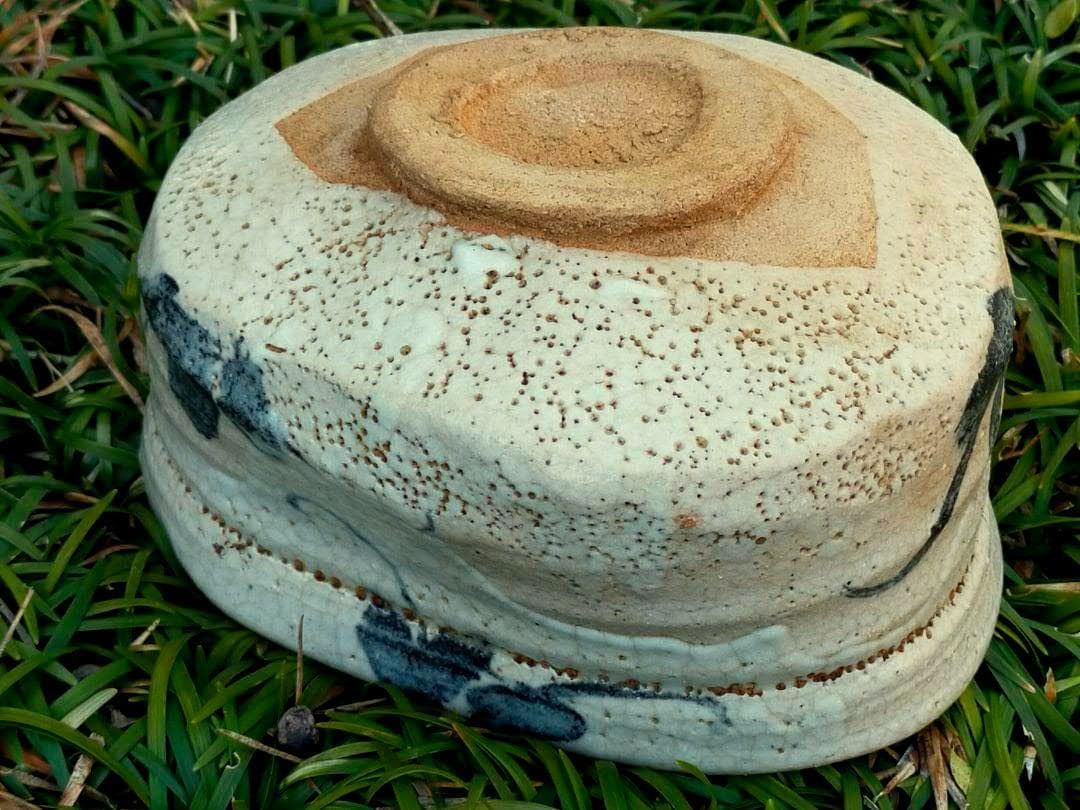 ♥美濃焼　志野　茶碗　桐箱　仕覆　付き　骨董品