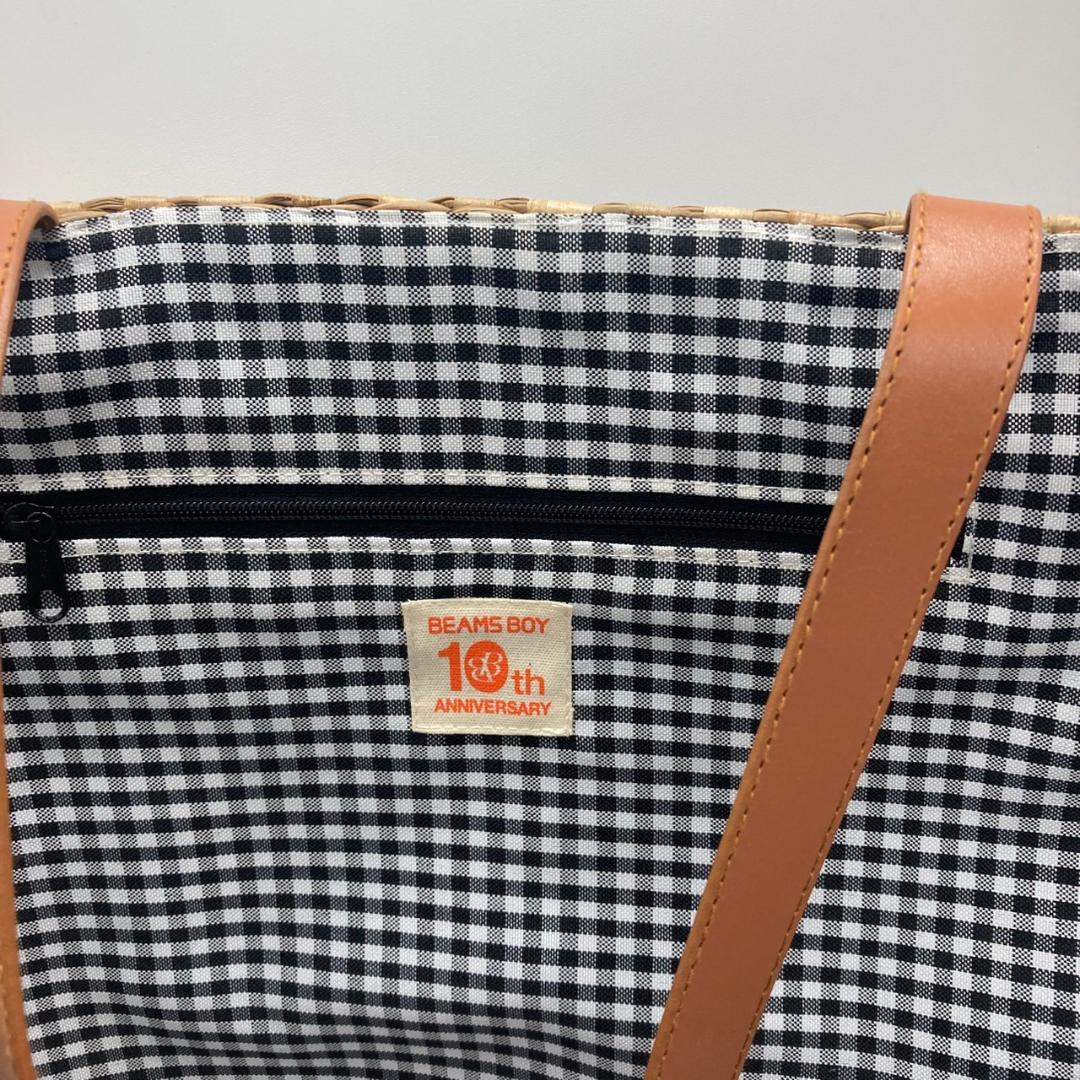 ▼美品　BEAMS BOY 10周年　ディズニー　かごバッグ　ミッキー　ビーズ