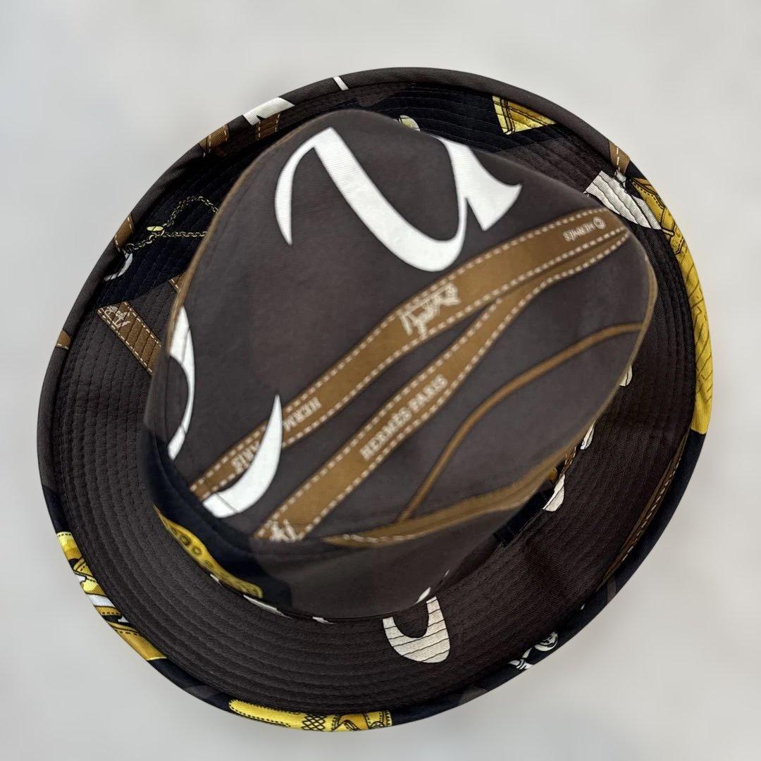 HERMESエルメス　シルク100%バケットハット 57cm 国内正規品　極美品