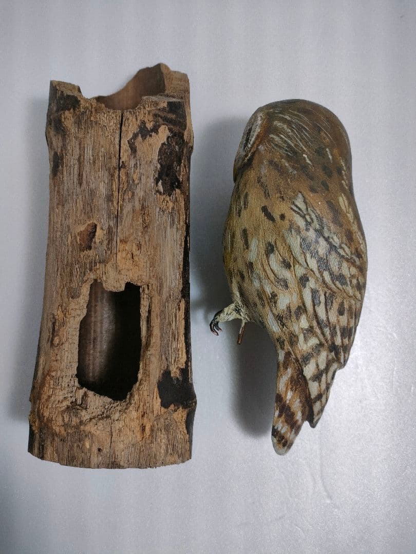 フクロウ　バードカービング