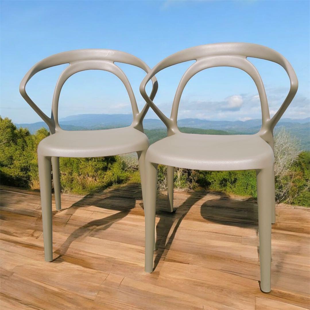 【未使用品】CHERRY エルパソ ダイニングチェア グリーン 2脚セット②