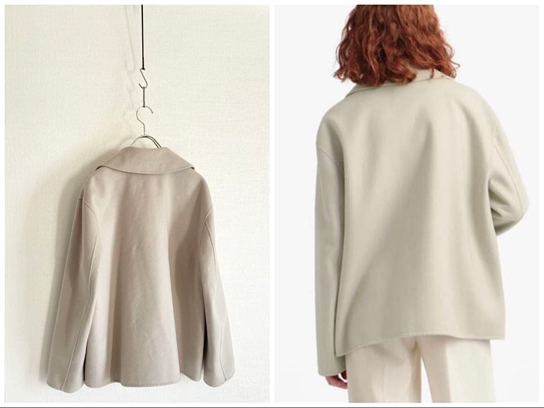 美品 タグ付 Theory ダブルフェイス ウールカシミヤ Pコート ゆったり