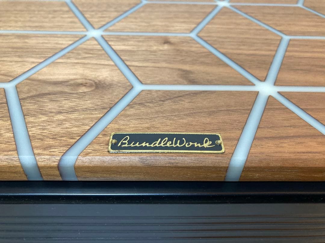 BundleWonk シェルコン 25 天板 レジン ウォルナット 幾何学 麻柄