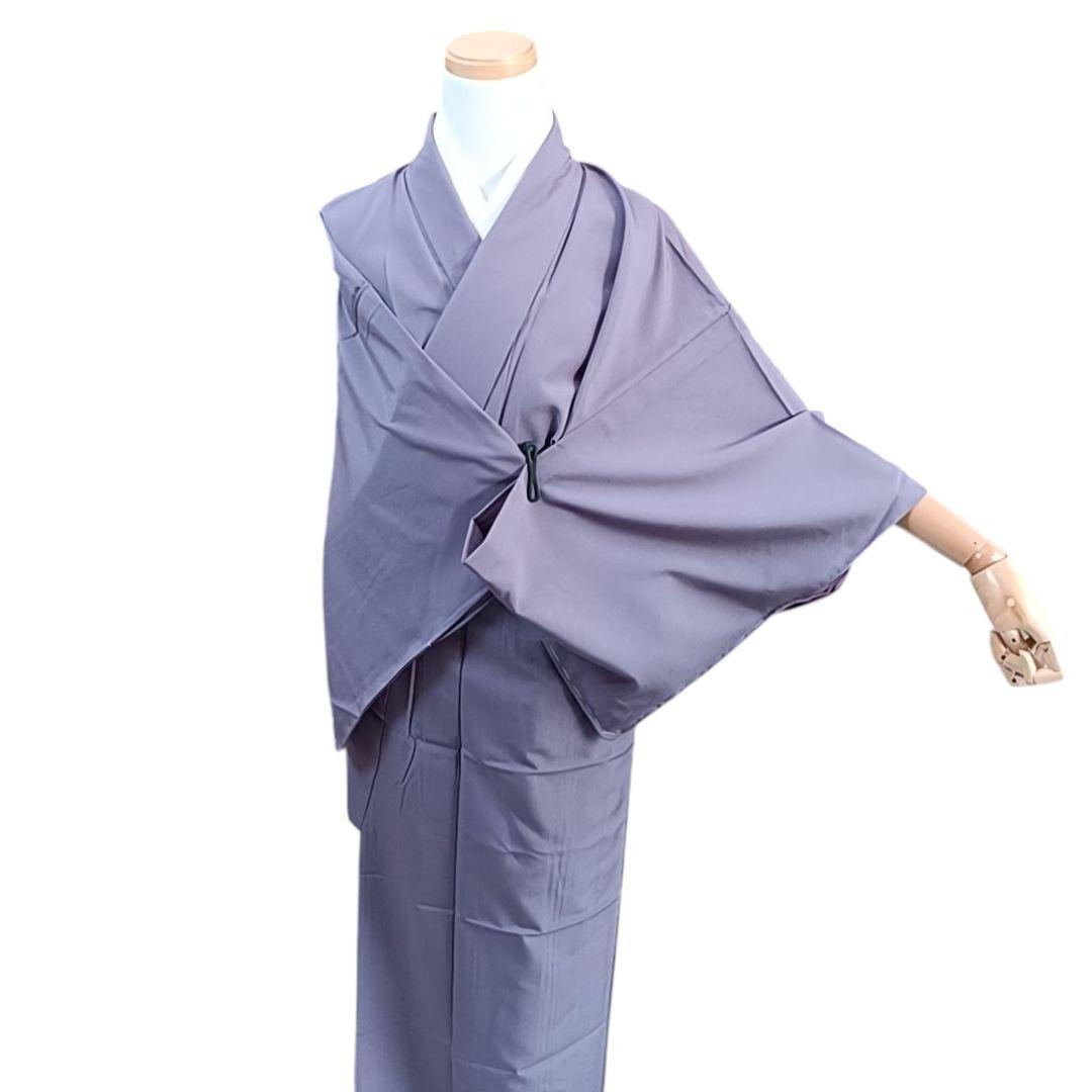 タ*7様 1250 華 単衣 洗える着物 さんび シルック 着物 色無地 紫