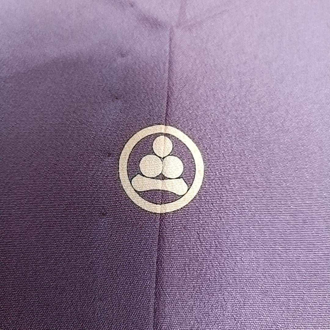 タ*7様 1250 華 単衣 洗える着物 さんび シルック 着物 色無地 紫