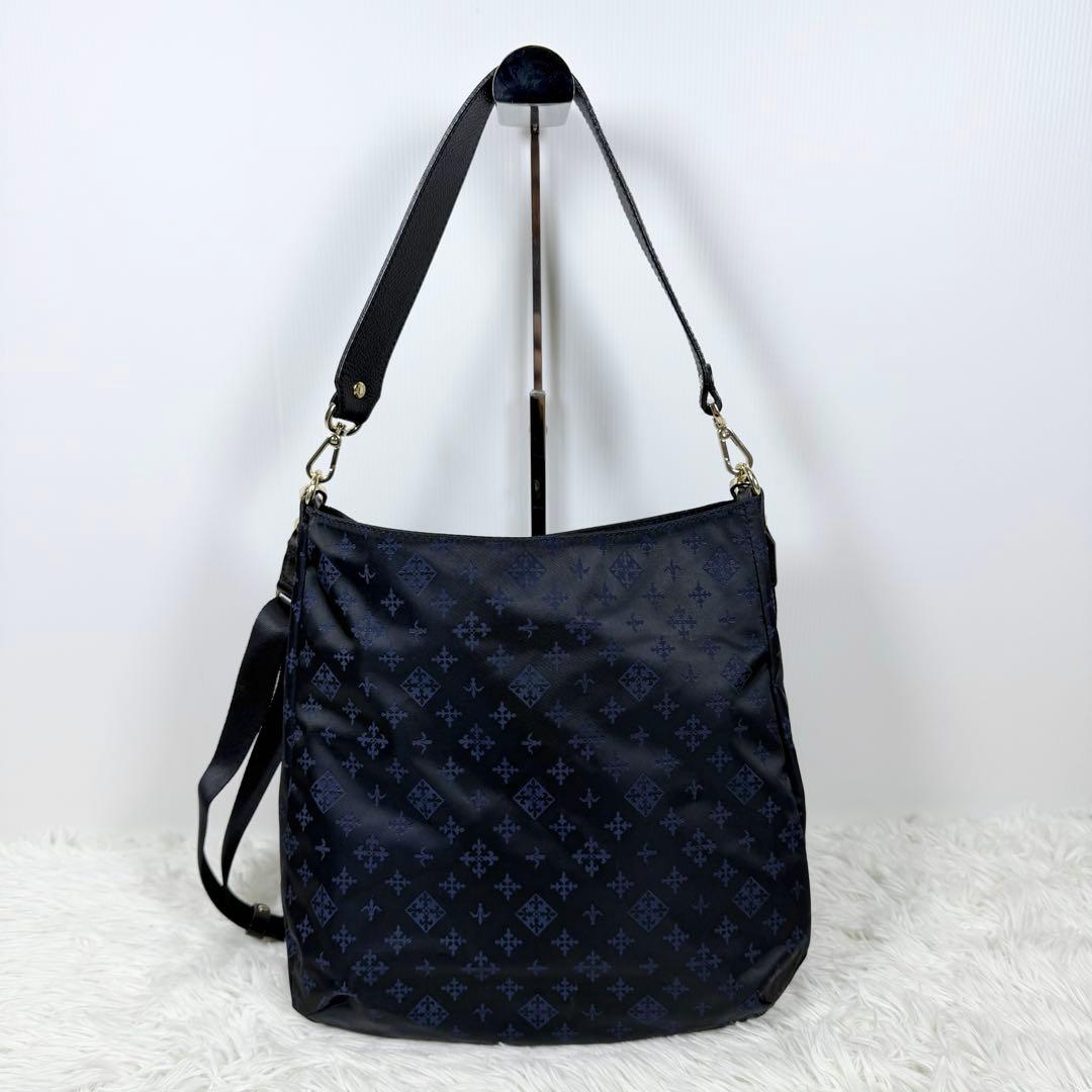 【極美品】 russet ナイロンジャガード ショルダーバッグ　2WAY 肩がけ