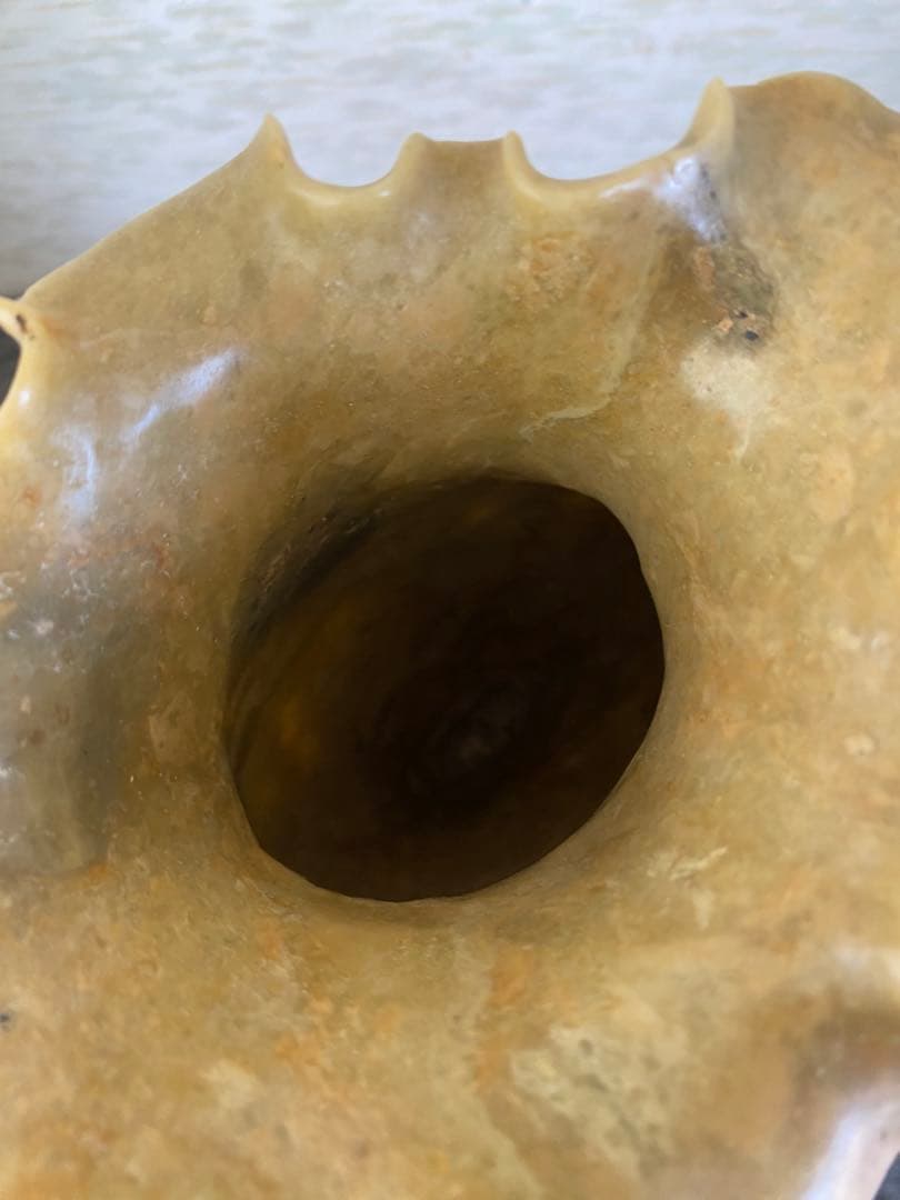 中国石細工　花瓶フラワーベース　花彫刻　アンティーク　美術品