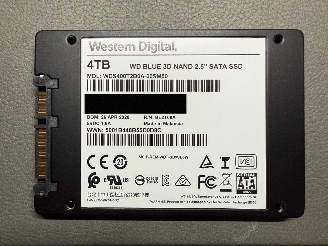 Western Digital 2.5インチ SSD 4TB