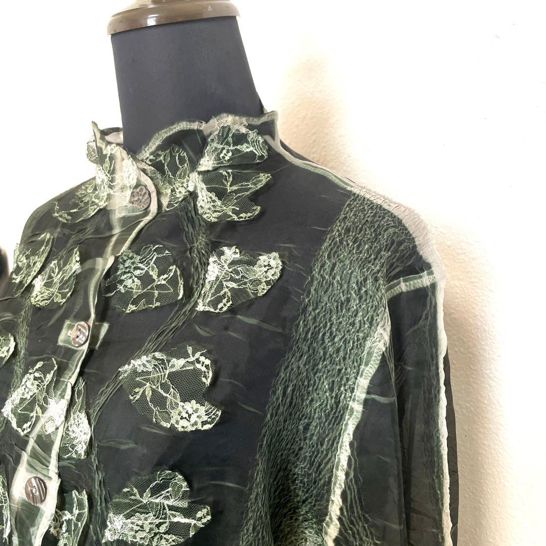 ヨシキヒシヌマ　シースルー長袖シャツ　3