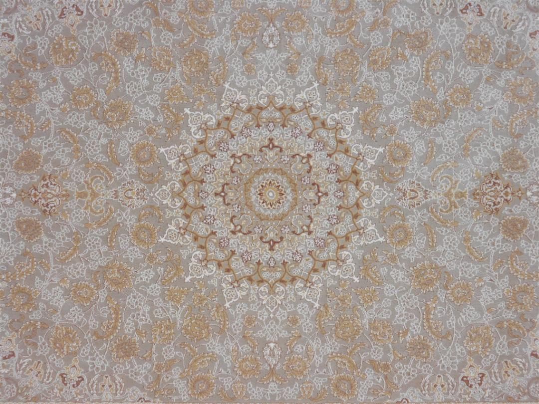 144万ノット！立体柄！本場イラン産 絨毯！ 約100×150cm-200631