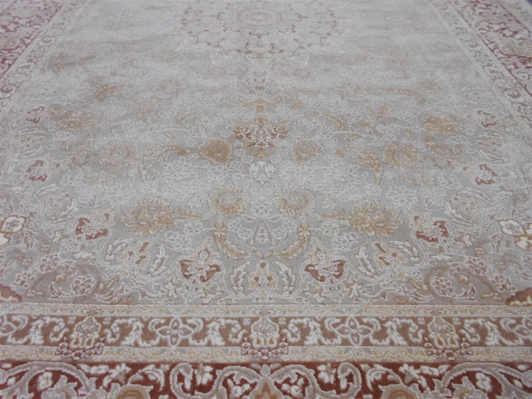 144万ノット！立体柄！本場イラン産 絨毯！ 約100×150cm-200631