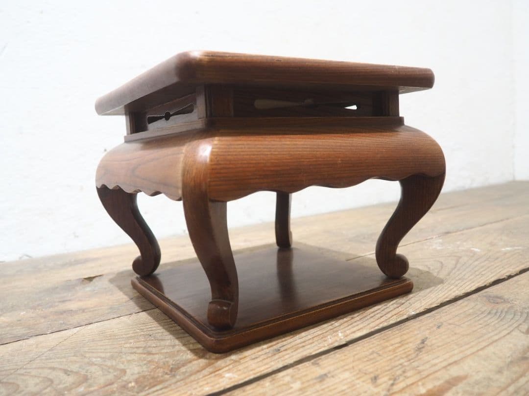 1234 アンティーク　欅の花台　展示台　香炉台　盆栽台　骨董　レトロ　けやき