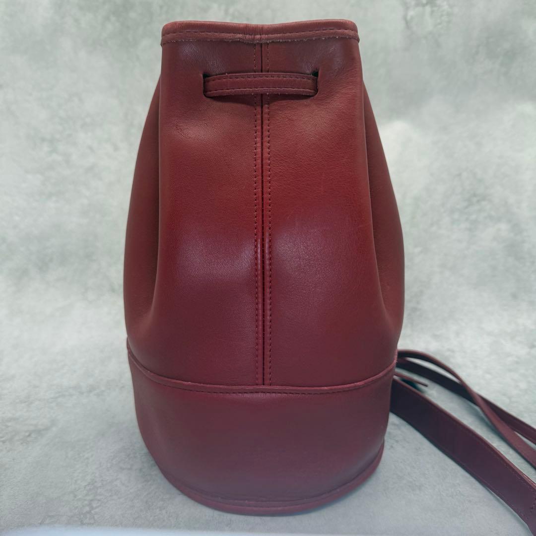 【良品】COACH オールドコーチ ショルダーバッグ 巾着 クロスボディ レッド