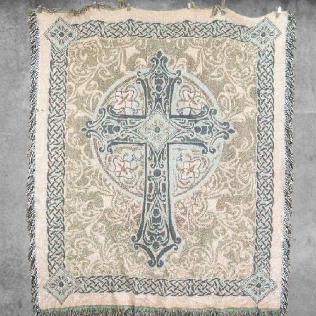 BNLV ラグ ブランケット ビンテージ 十字架 クロス ブランケット マット