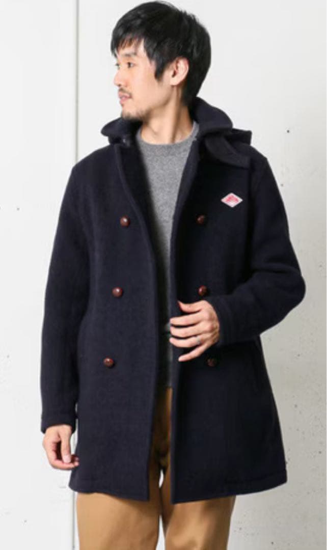 人気✨DANTON ウールモッサ コート　フーディー　38 別注品　くるみ釦