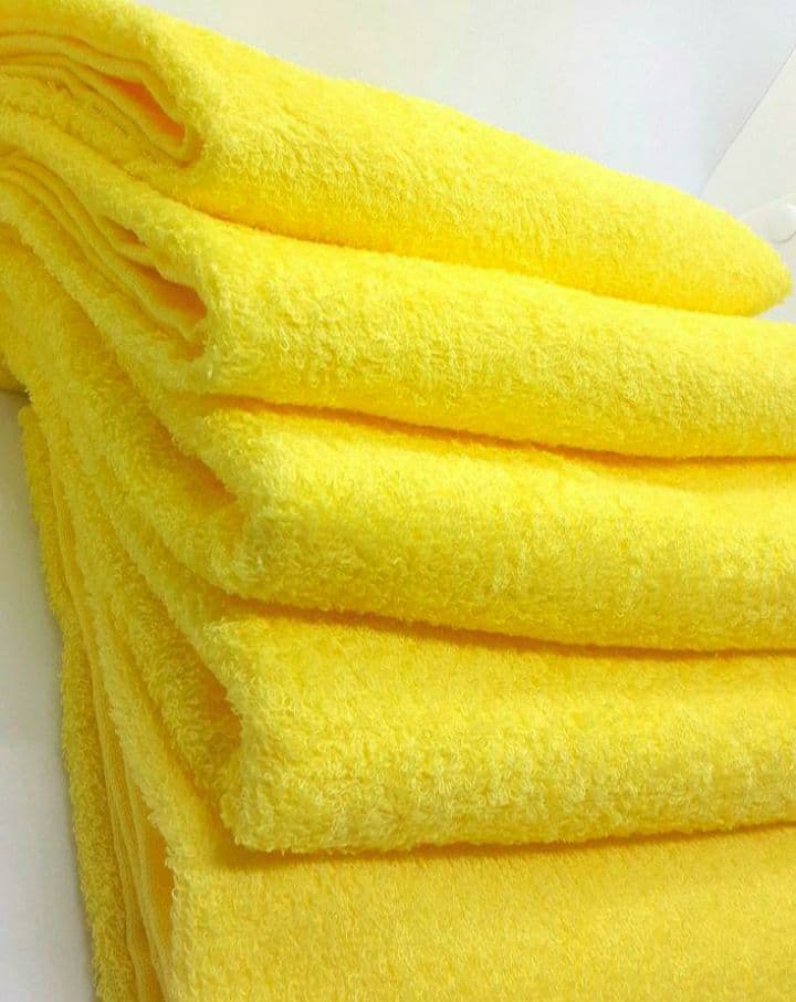 24枚組 新品泉州タオル 高級綿糸コーマコットンフェイスタオル【イエロー】