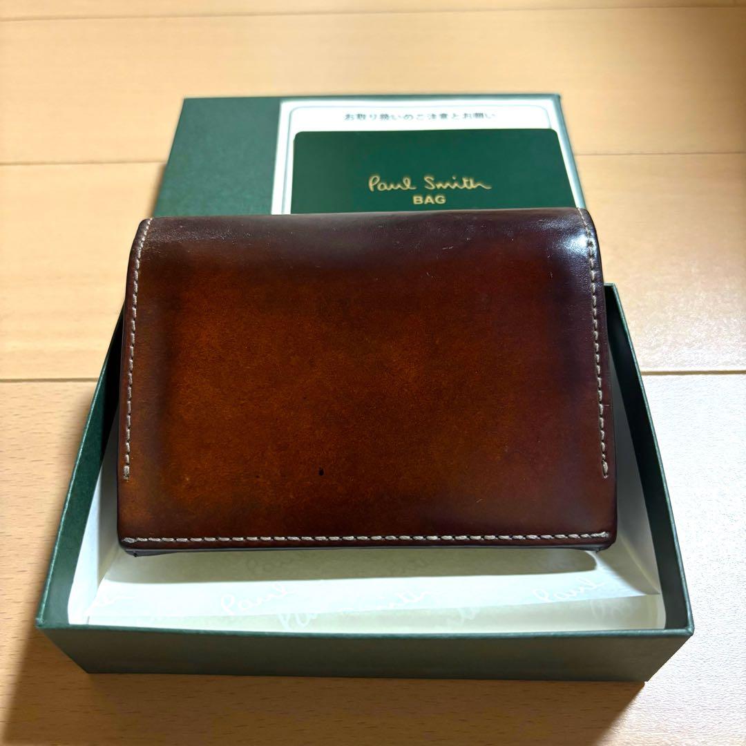 Paul Smith 名刺入れ　コードバン　最上位モデル　ブラウン　総革仕様