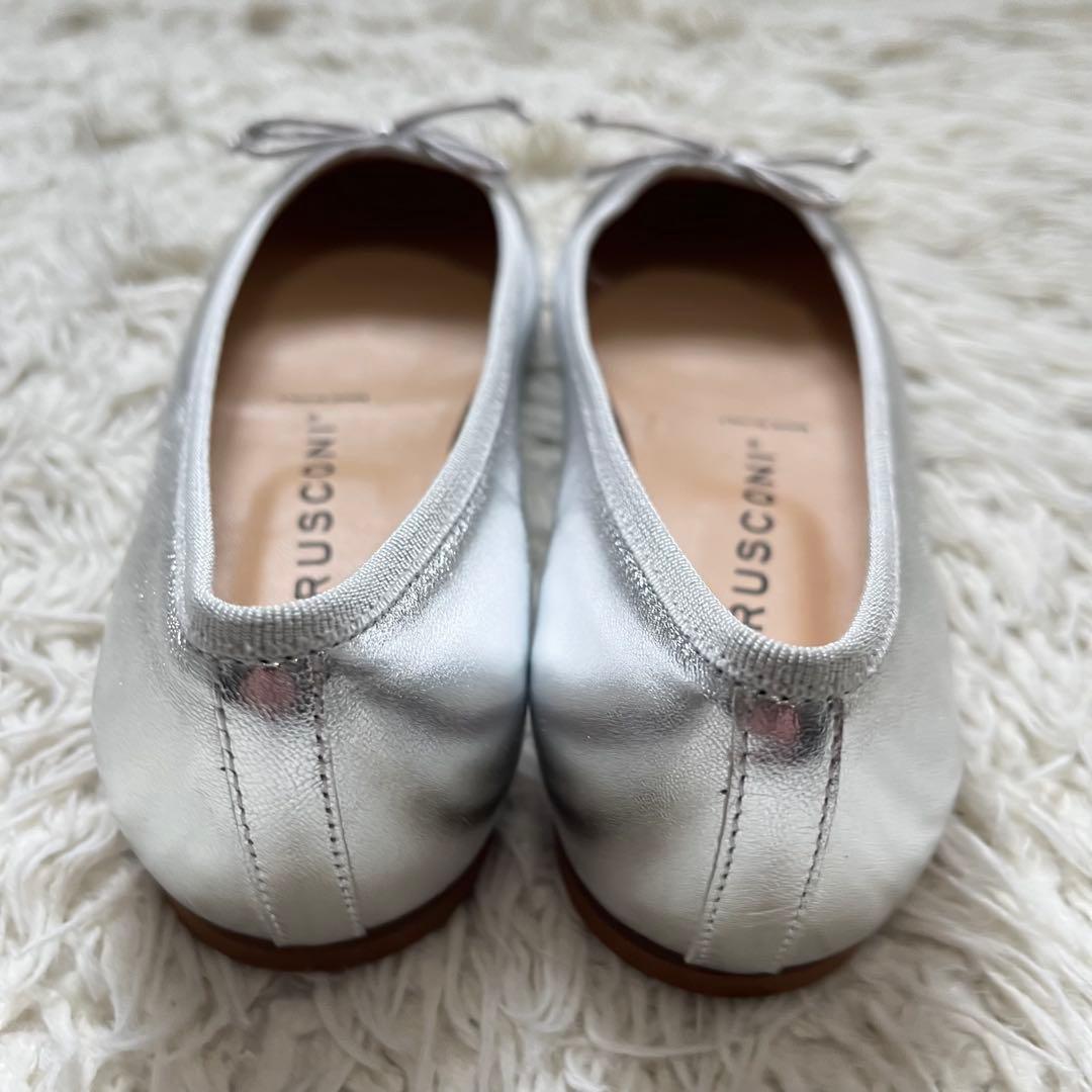 未使用級　FABIO RUSCONI パンプス レザー バレエ　37 リボン