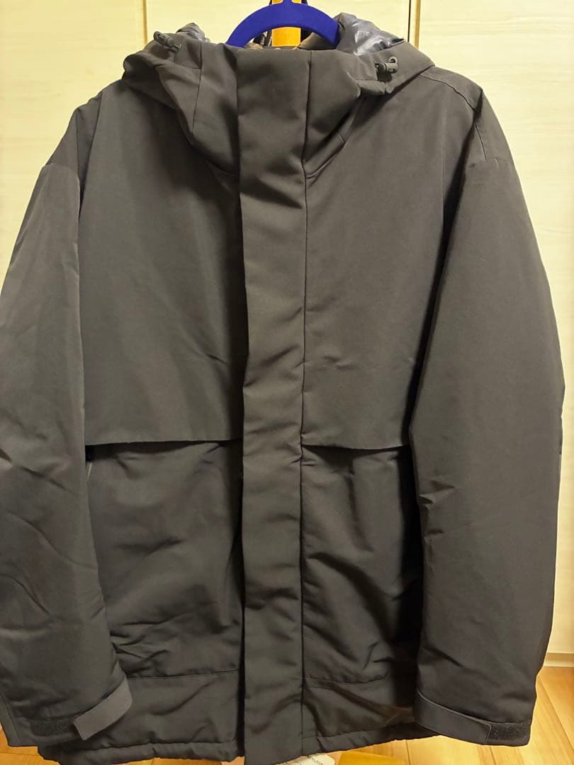 ハイブリッドダウンオーバーサイズパーカ XL ブラック