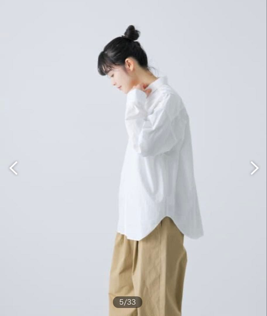 “かぐれ”コットンレギュラーシャツ・オフホワイト・未使用品