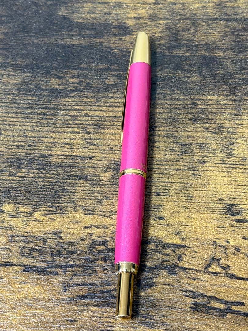 カスタム会限定　トルマリンピンク　18金　キャップレスデシモ　万年筆　EF