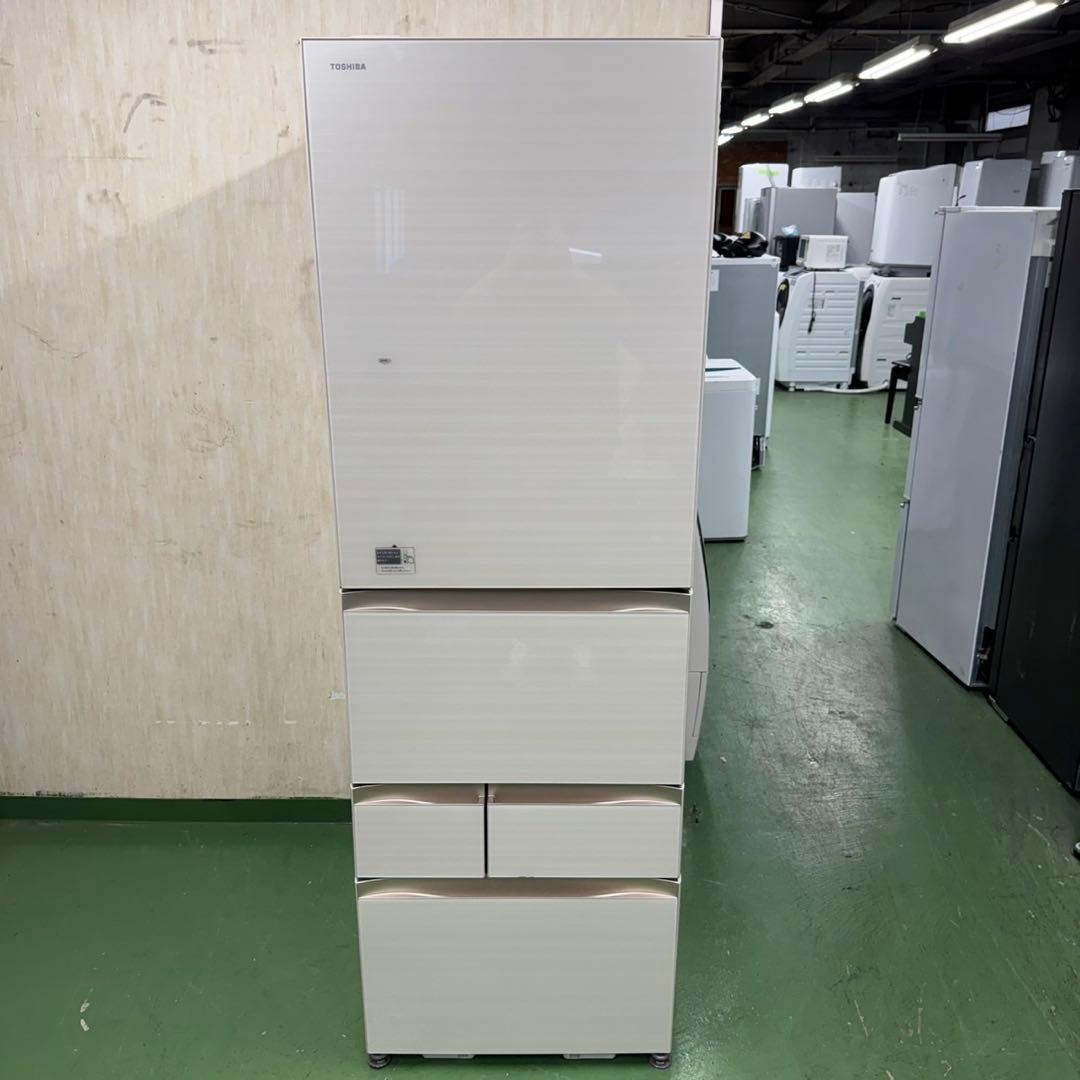 655 東芝 大型冷蔵庫 400L〜500L小型　家庭用サイズ　自動製氷　右開き