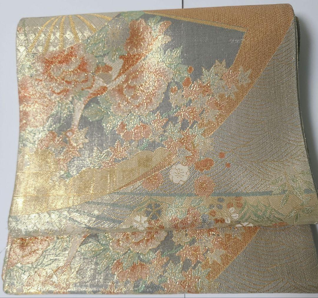 正絹　訪問着　薄緑色 結婚式　お宮参り　七五三　入学式　佐賀錦　4点セット