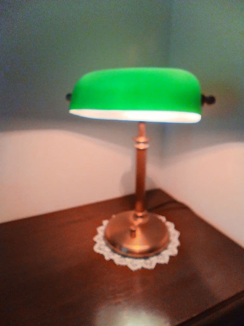 クラシック　グリーンシェード　真鍮調デスクスタンド 池田製作所　日本製