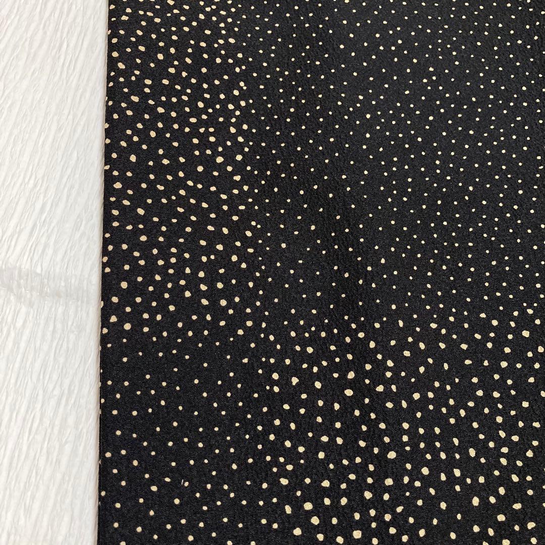 【美品✨】和物語　市田株式会社　洗える着物　小紋　黒色　ドット　水玉　日本製R2