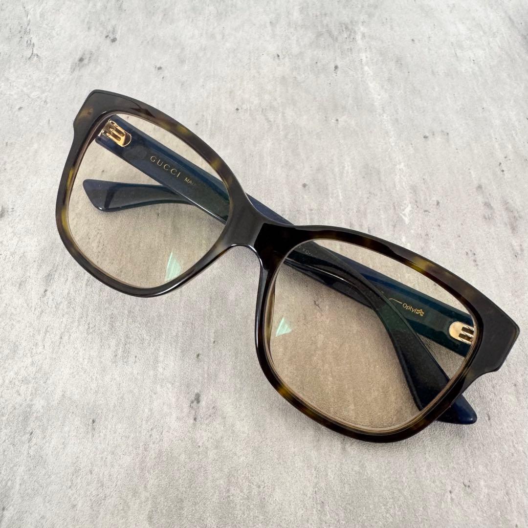 【美品】グッチ GUCCI サングラス ウエリントン シェリーライン 度入り