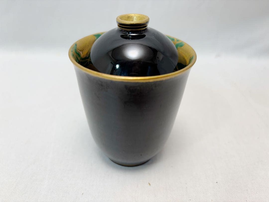 ほぼ未使用 懐石道具 京焼 金彩蒔絵 小吸物碗 箸洗5客揃え 見返し蒔絵 汁椀