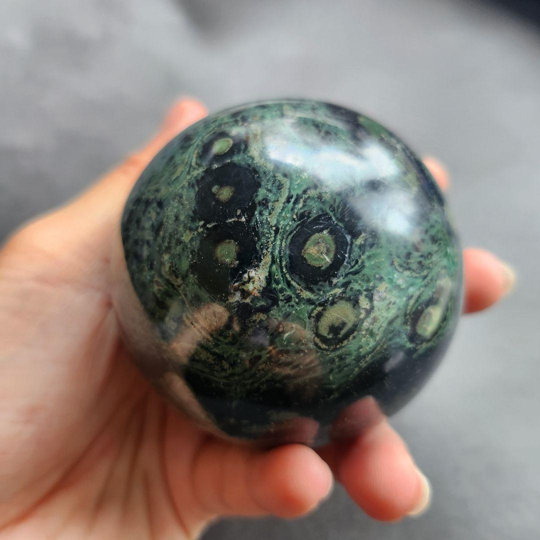 【一点物】大きめ マラカイト 孔雀石　スフィア 丸玉 ✩.*˚天然石×インテリア