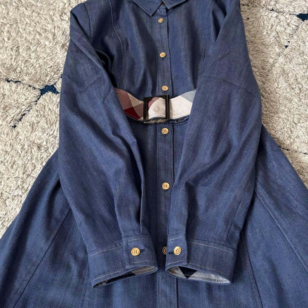 【極美品✨】ブルーレーベルクレストブリッジ　シャツワンピース　ベルト　チェック