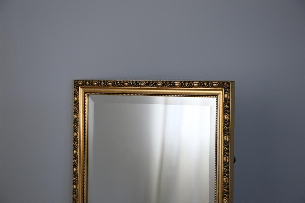 英国アンティークゴールドフレームミラー/壁掛け鏡ウォールミラー(79-114)