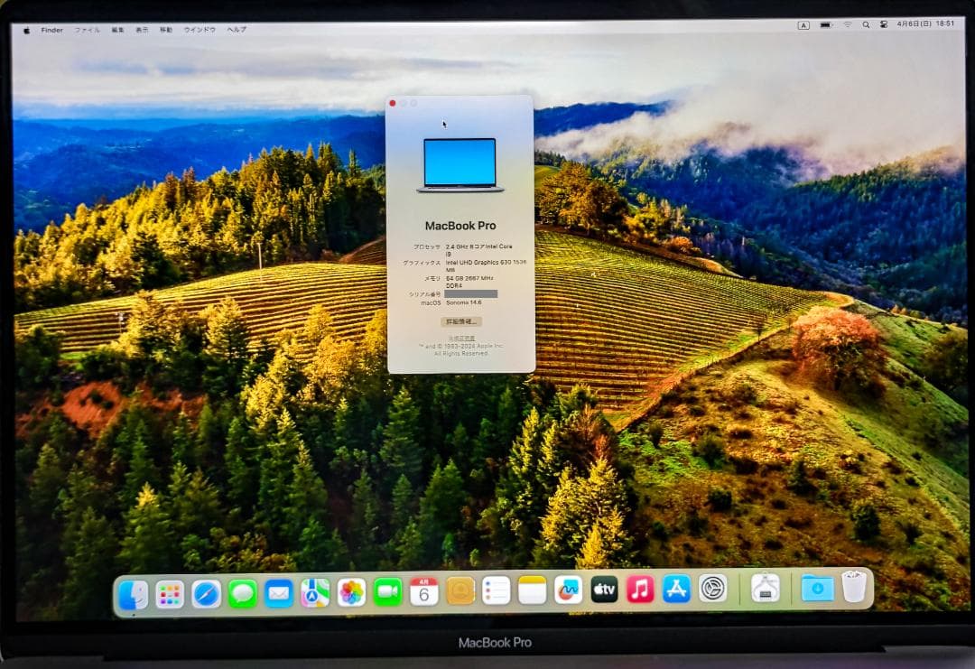 MacBook本体 MacBookPro (2019) i9 64GB 1TB US