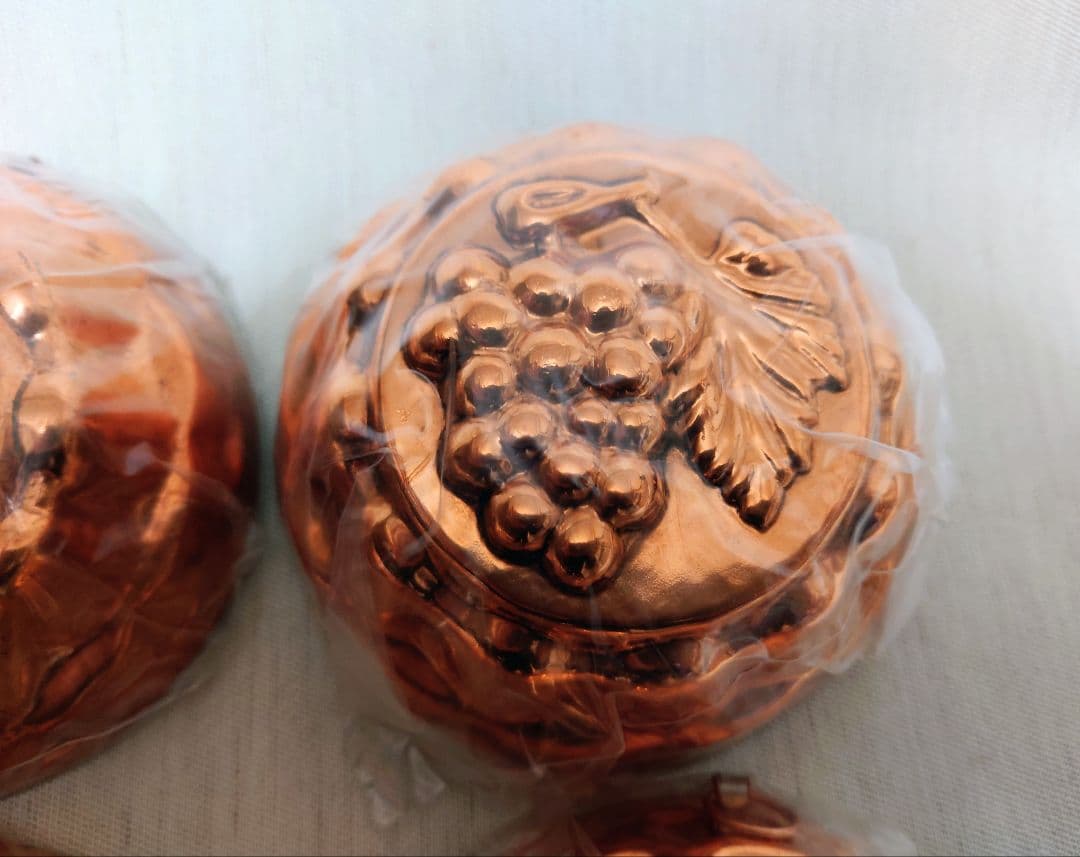 コッパーモールド フルーツ柄 6点セット フランス 壁掛けリング付