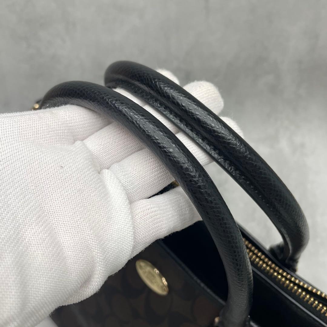 極美品✨A4可 コーチ 2way トート ショルダーバッグ PVC×レザー