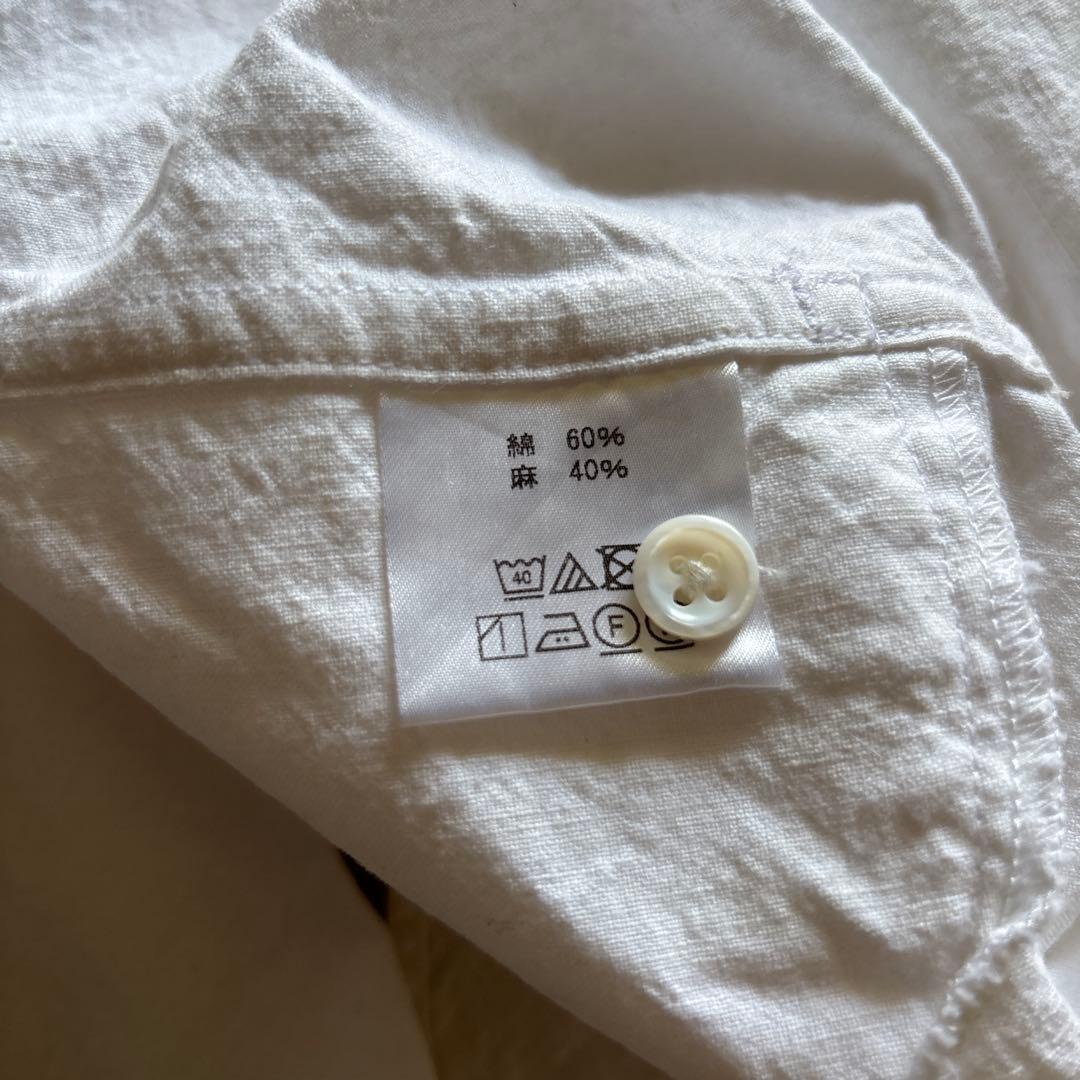 【美品】中川政七商店 綿麻ラグランワークシャツ 白 コットンリネン