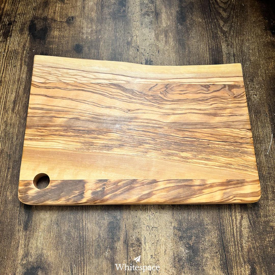 矩形の匠。奥行き イタリアン オリーブウッド カッティングボード まな板 研磨済