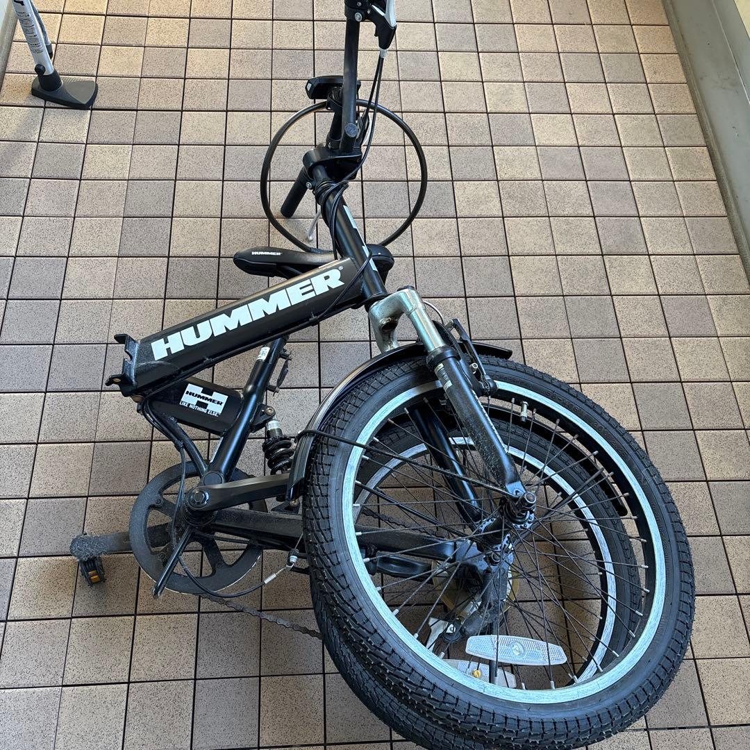 【限界突破割引　直接引取専用】HUMMER 20インチ折りたたみ自転車 ブラック