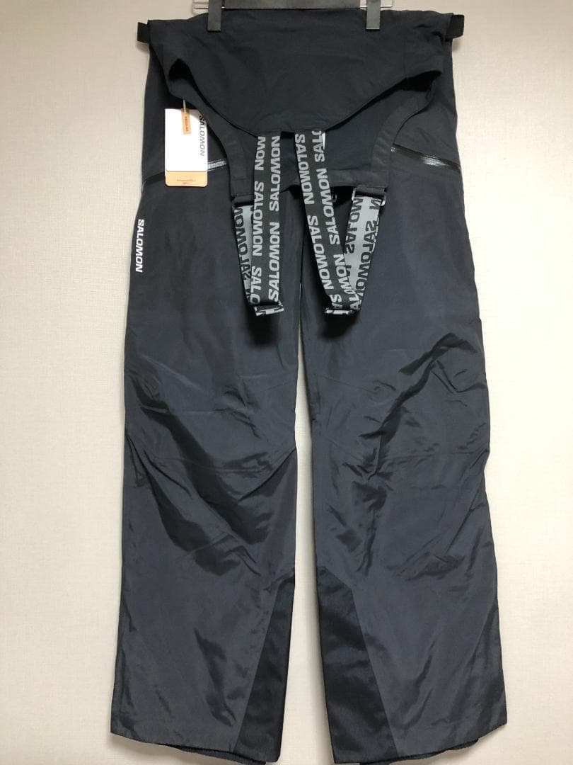 未使用 SALOMON メンズ アブソルート 3L ビブ スノーパンツ S 黒