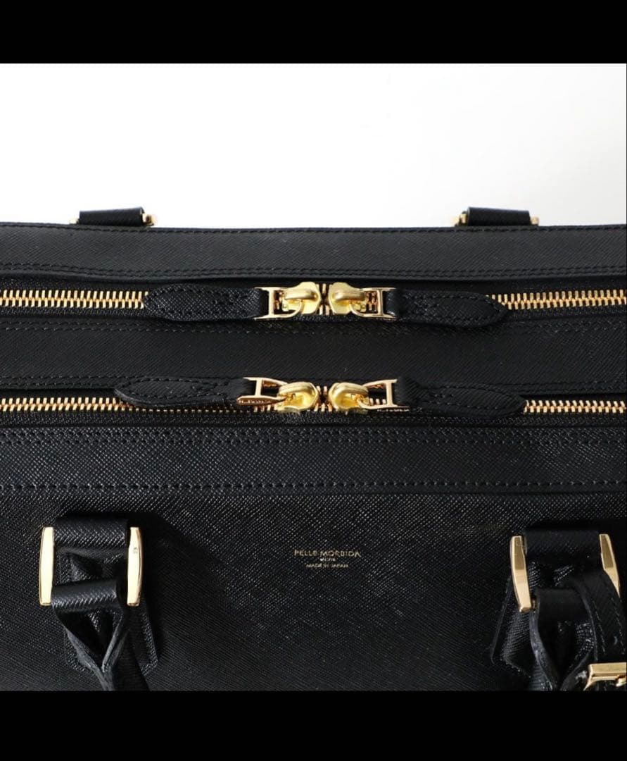 PELLE MORBIDA キャピターノ　ブリーフバッグ　2室タイプBLACK