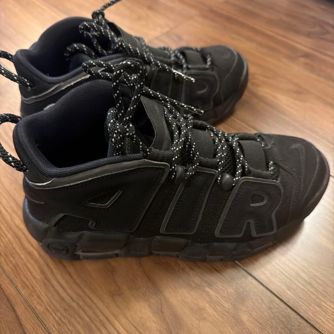 美品ナイキ エアモアアップテンポ モアテン トリプルブラック 25.5