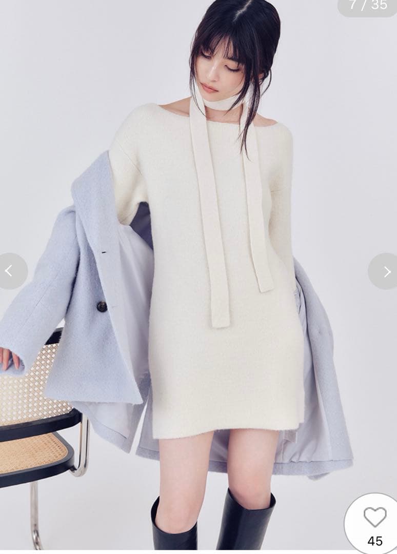 新作新品タグ付き　フレイアイディー♡フォックスウールミニニットワンピース